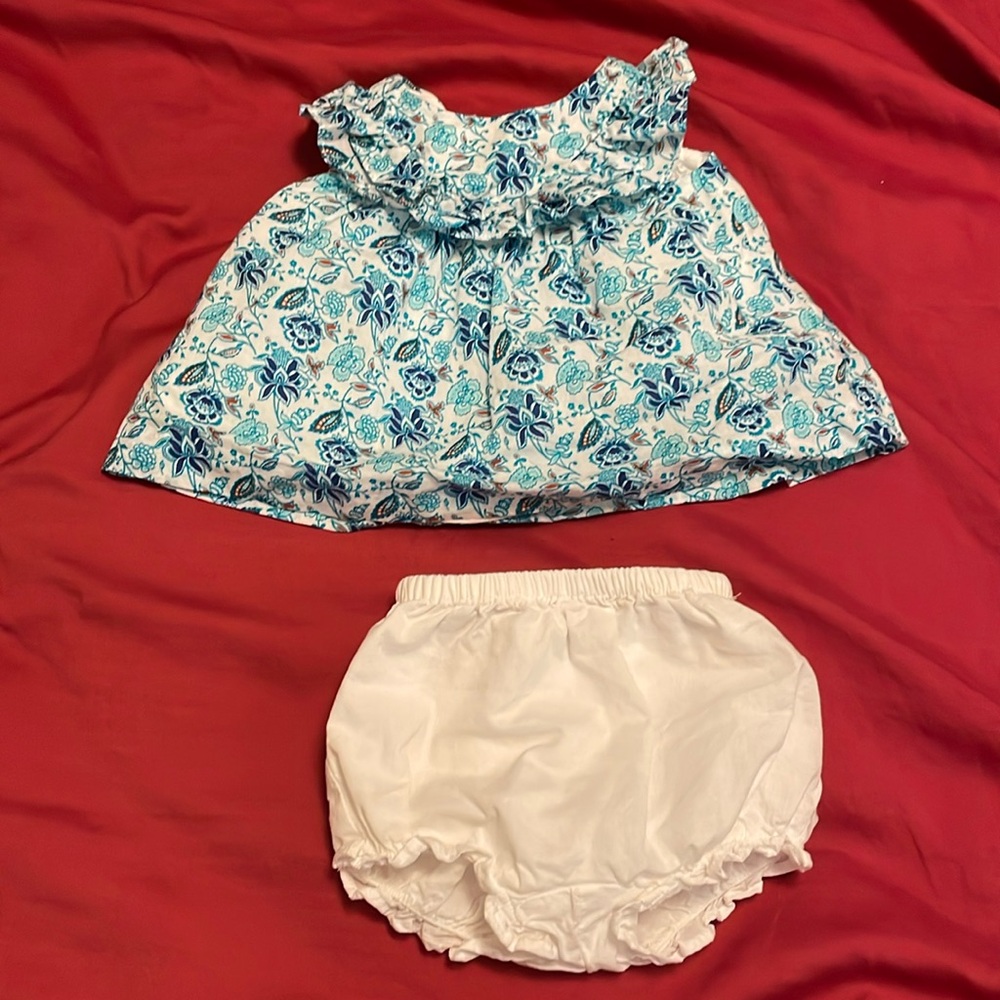 Janie and Jack floral dress and bloomer shorts matching set